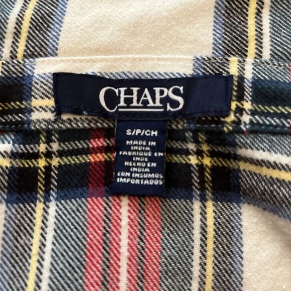 Chaps Women’s Plaid Flannel Shirt Multicolor Long Sleeve Full Zip 100% Cotton SP - Picture 3 of 7